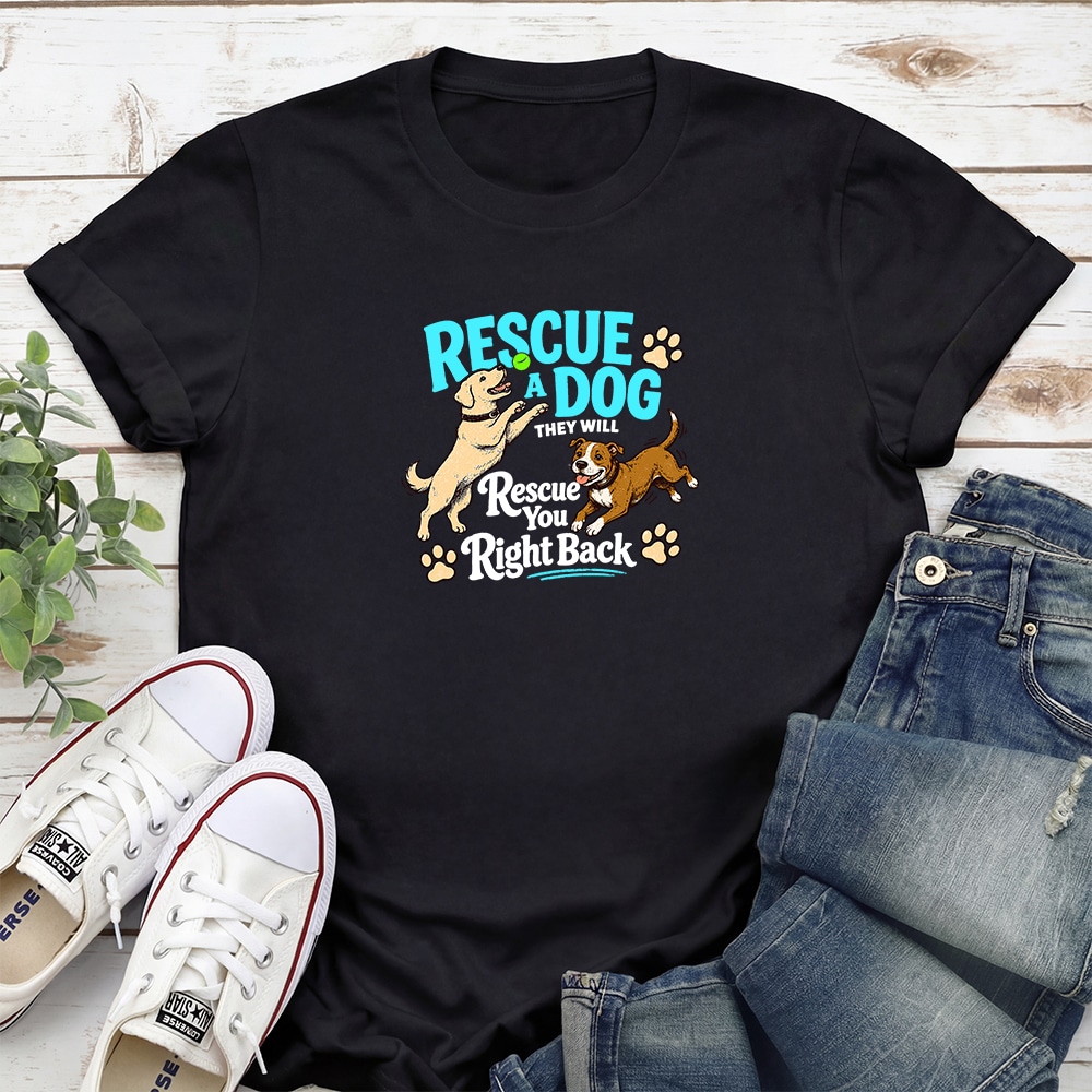 Rescue A Dog Standard Tee Black