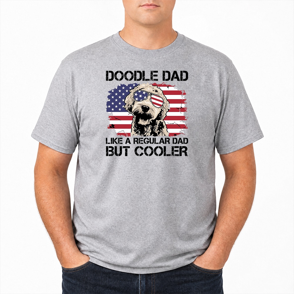 Cool Doodle Dad Standard Tee Heather Grey