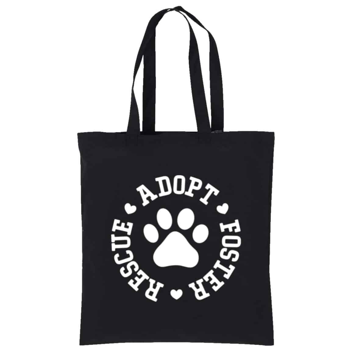 Adopt Foster Rescue Cotton Tote Black