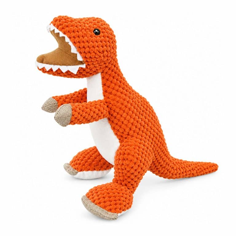 Rexy Roar Orange T-Rex Plush Squeaky Dog Toy