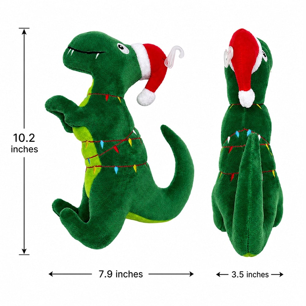 Rex the Christmas Dino Plush Dog Toy - Image 5