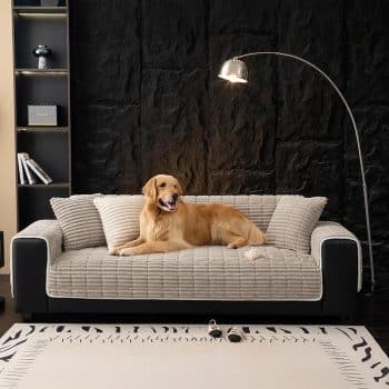  FUNNY FUZZY Couch Cover, Waterproof One-Piece Dog