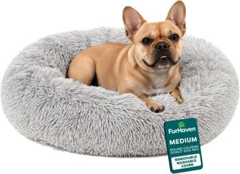 Furhaven 30" Round Calming Donut Dog Bed 