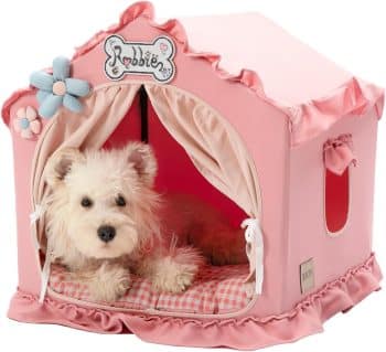 
Jiupety Indoor Dog House with Frame,Cute Dog Tent Bed 