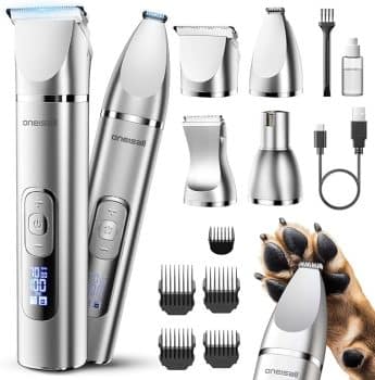 oneisall 4 in 1 Dog Grooming Kit with LCD Display