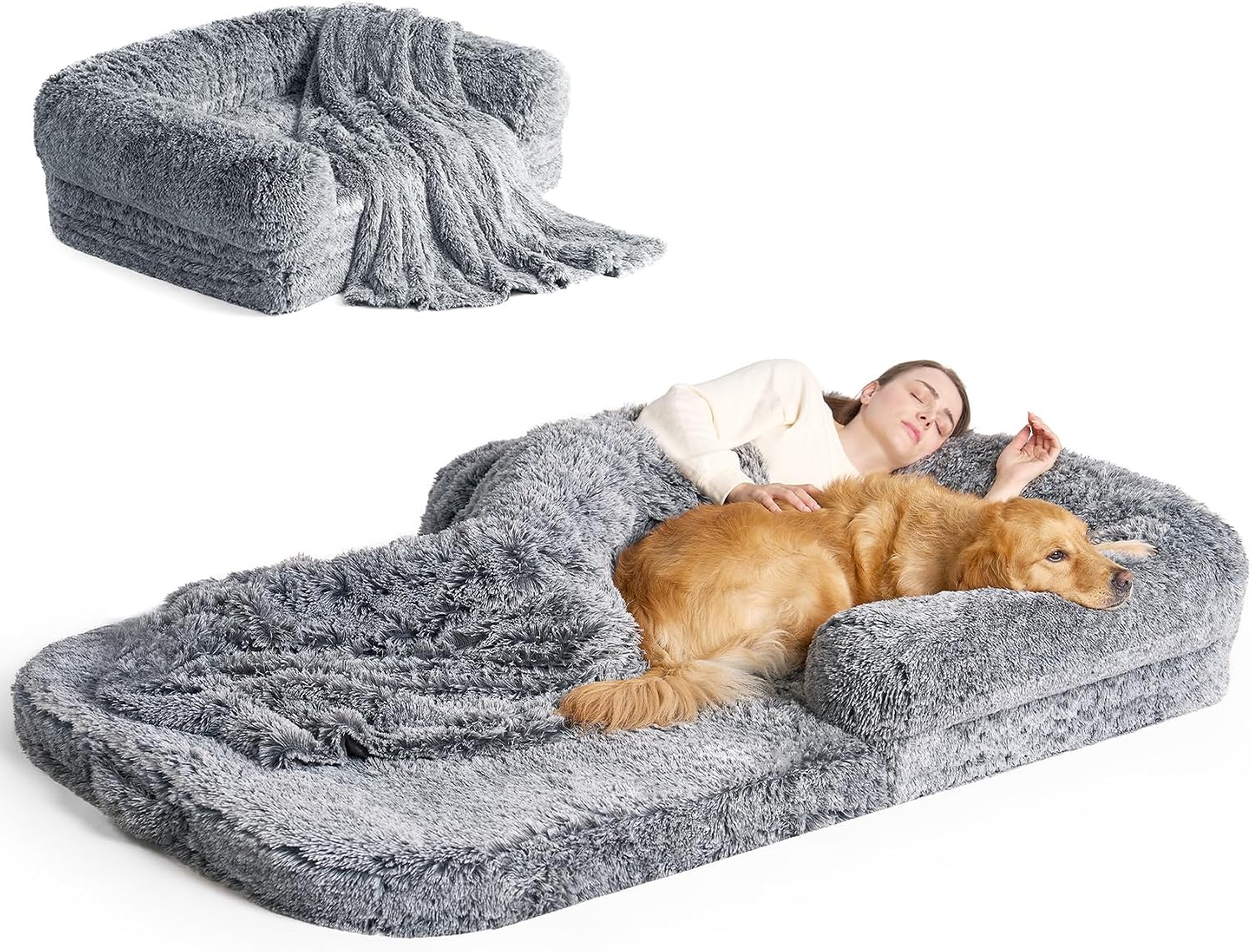 EHEYCIGA Orthopedic Foldable Human Dog Bed