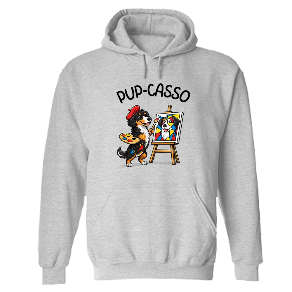 PupCasso Hoodie Heather Grey