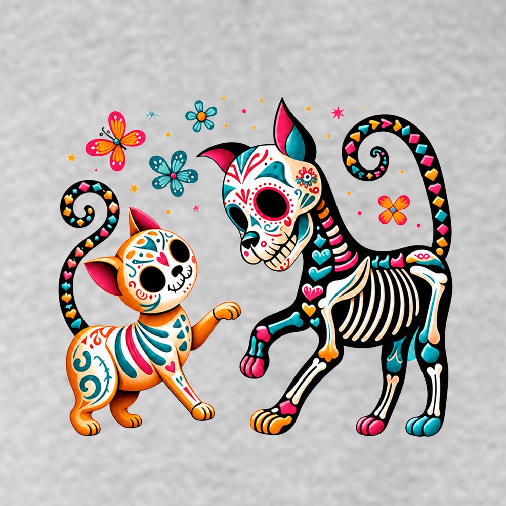 Dia de los Muertos Celebrations Sweatshirt Heather Grey - Image 2
