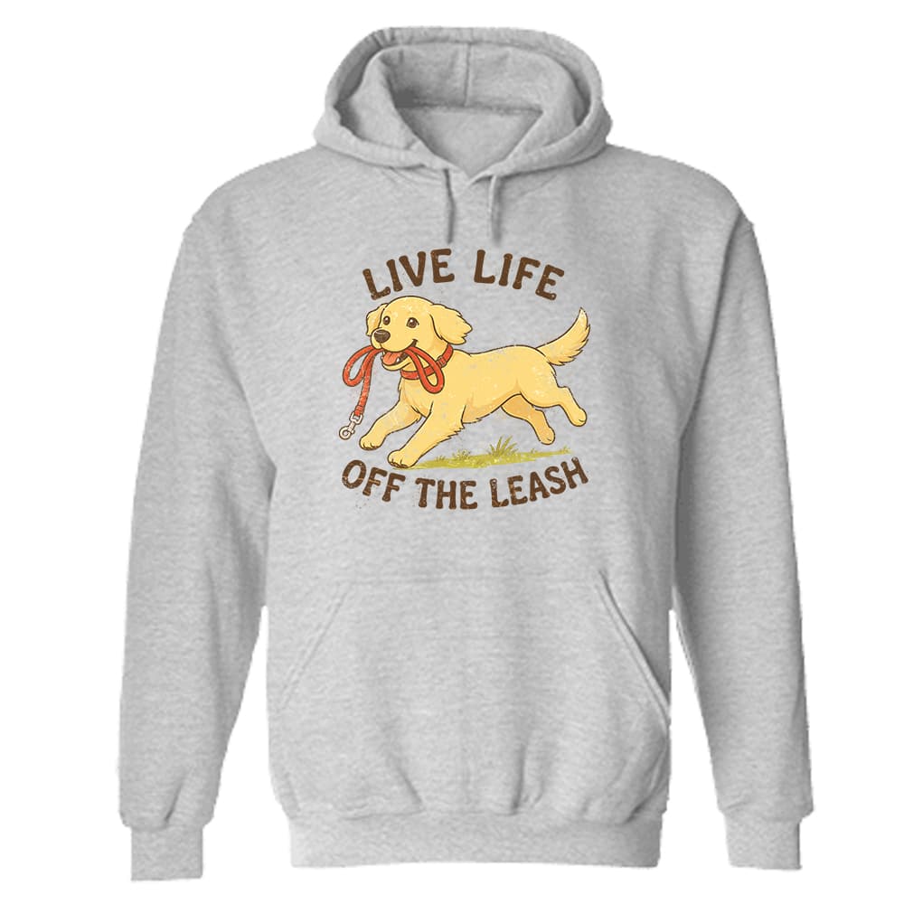 Live Life Off The Leash Hoodie Heather Grey