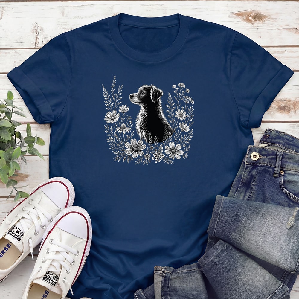 Among The Wildflowers Standard Tee Navy