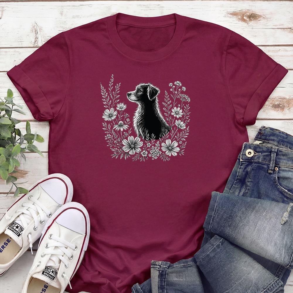 Among The Wildflowers Standard Tee Maroon