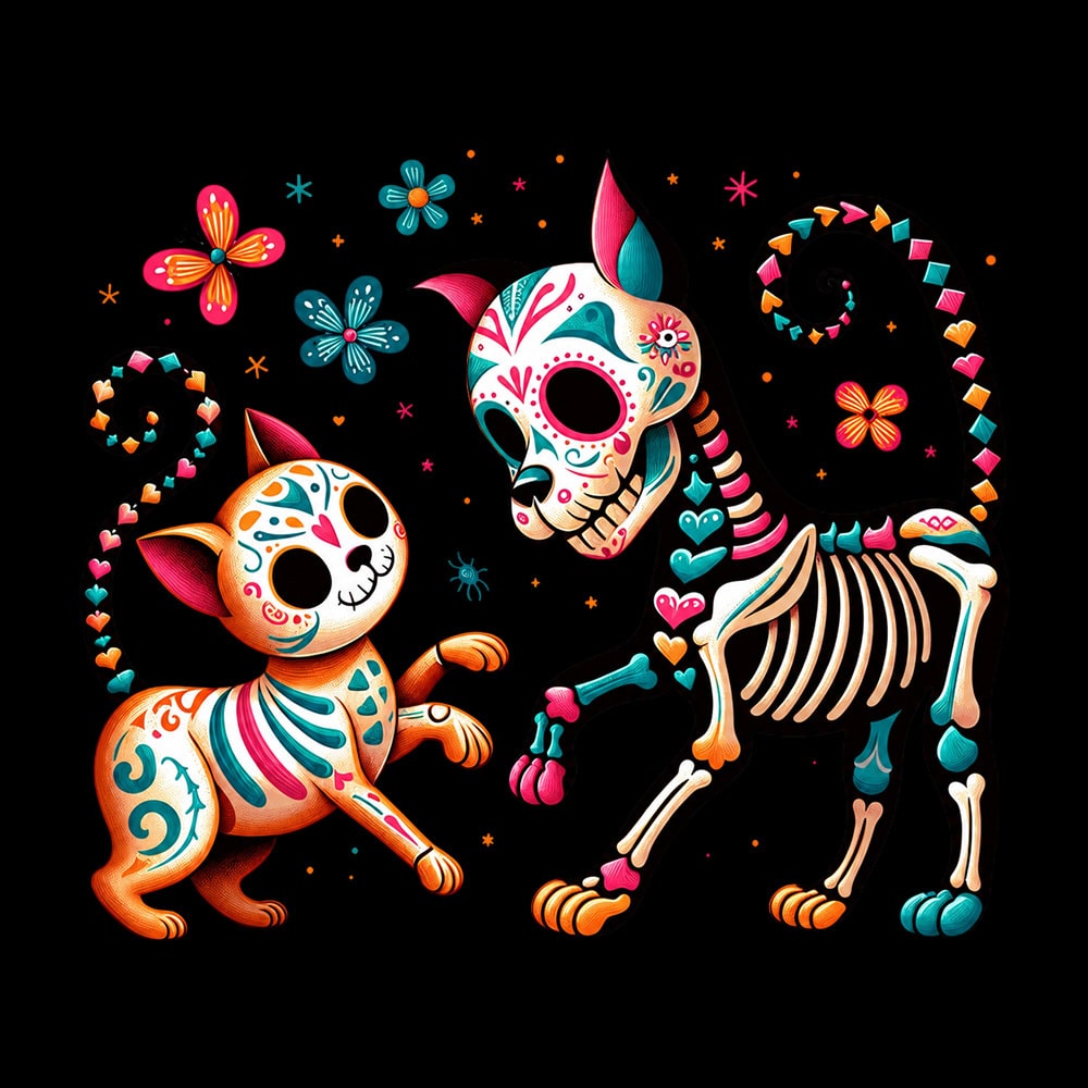 Día de los Muertos Celebration Standard Tee Black - Image 2