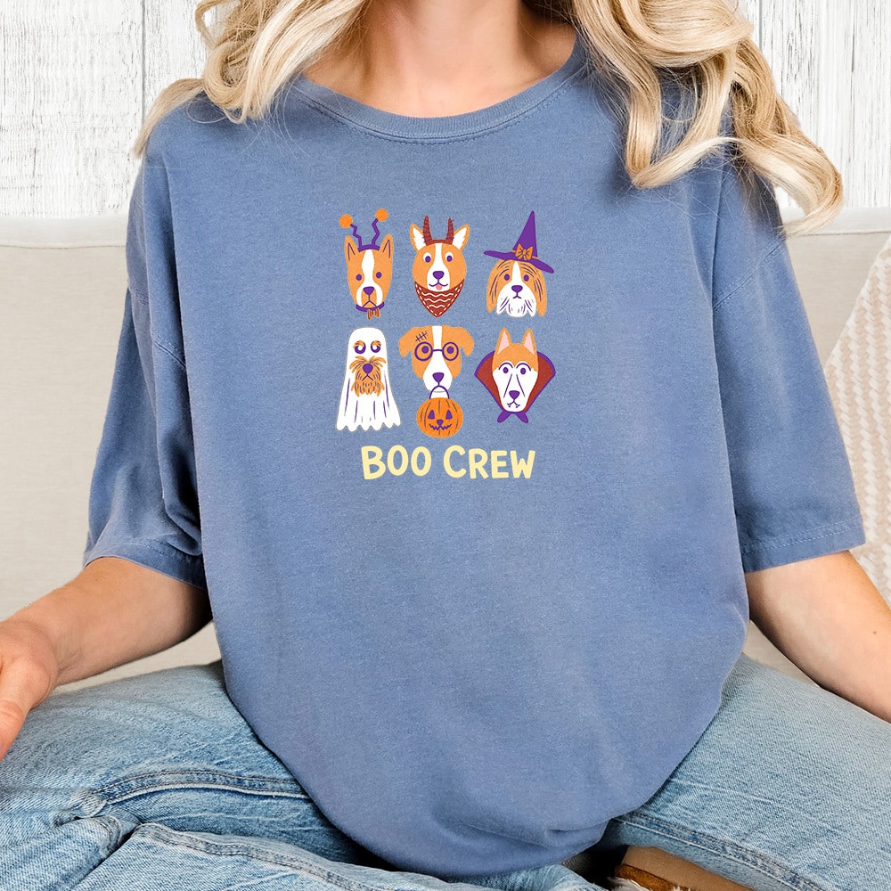 Comfort Colors Boo Crew Vintage Vintage Washed Tee - Blue Jean