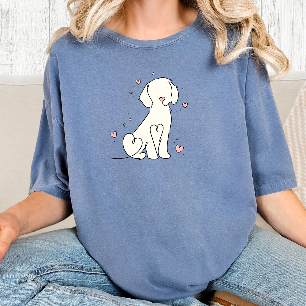 Comfort Colors Doggie Doodle Vintage Washed Tee - Blue Jean