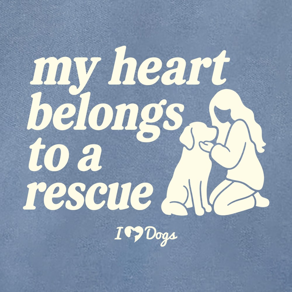 Comfort Colors My Heart Belongs To A Rescue Dog iHeartDogs Premium Sweatshirt - Blue Jean - Image 3