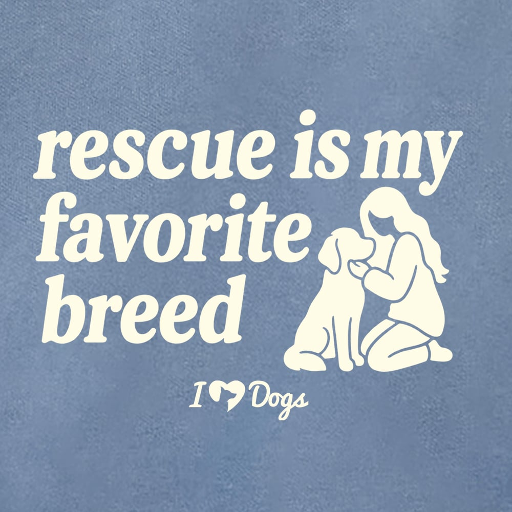 Comfort Colors Rescue Is My Favorite iHeartDogs Premium Sweatshirt - Blue Jean - Image 3