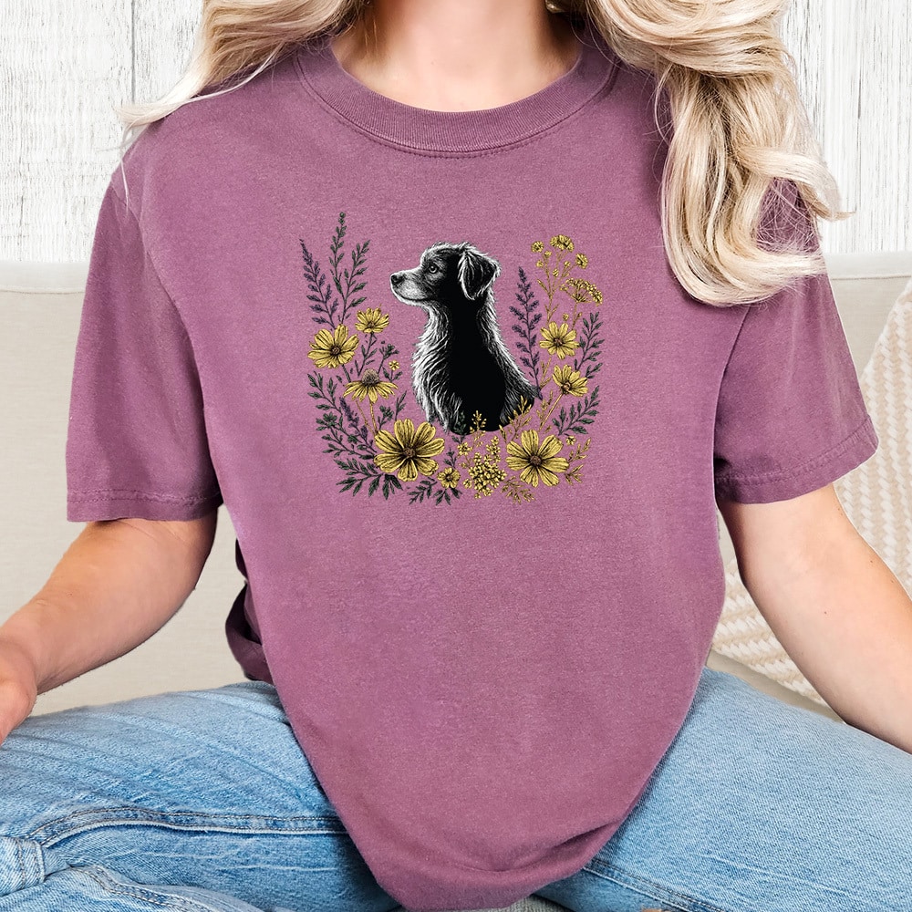 Comfort Colors Among The Wildflowers Vintage Washed Tee - Berry