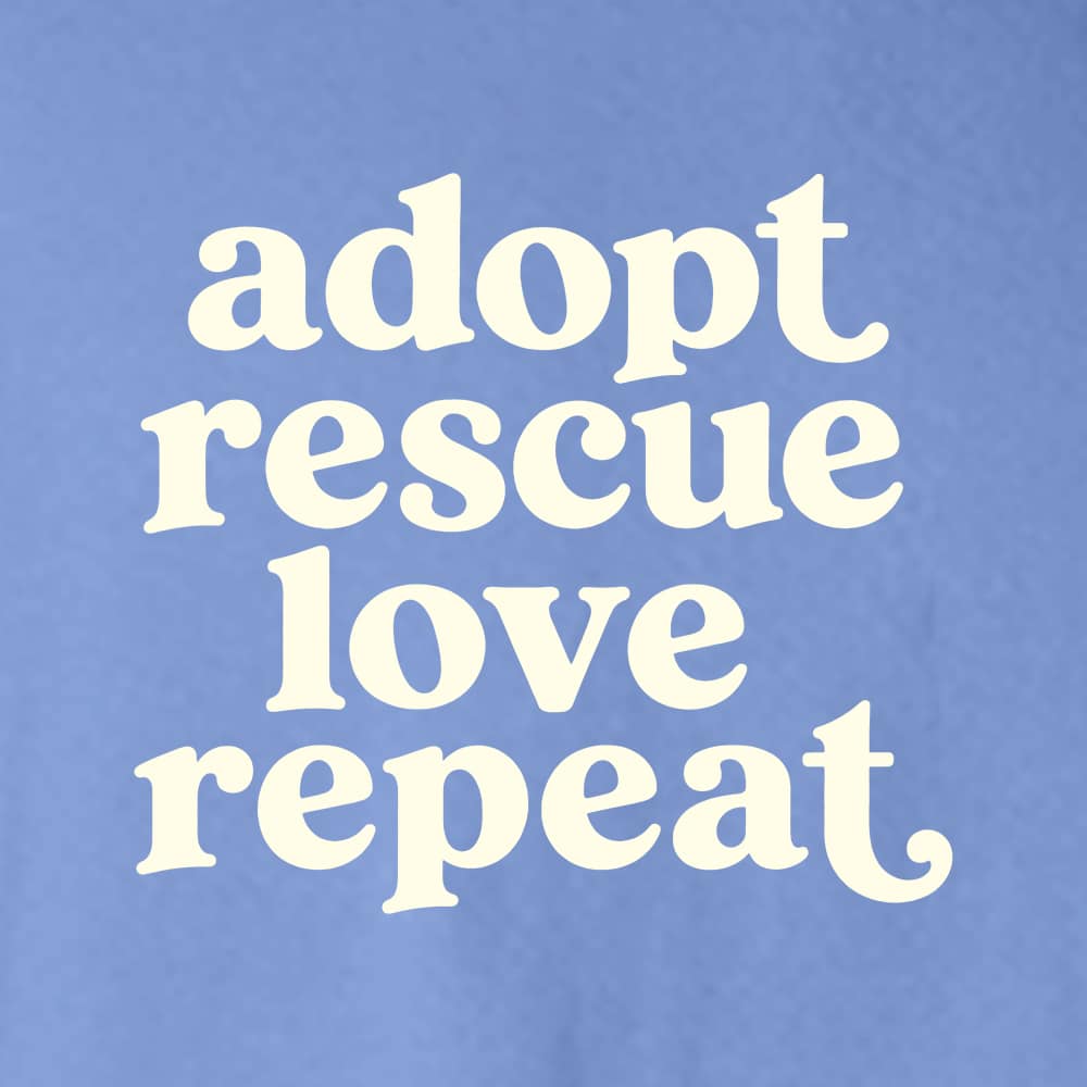 Adopt Rescue Love Repeat Hoodie Caroline Blue - Image 2