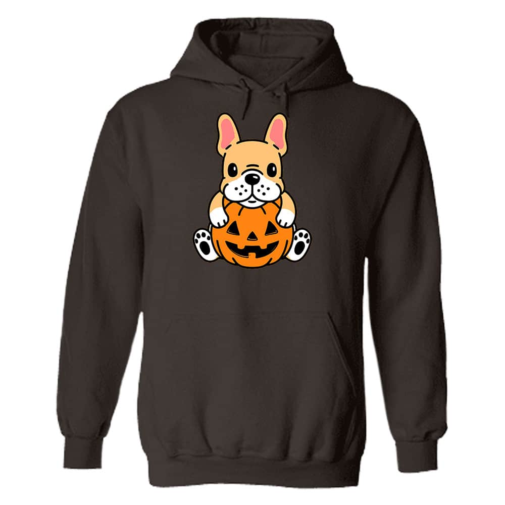 Little Pumpkin Pup Frenchie Hoodie Brown