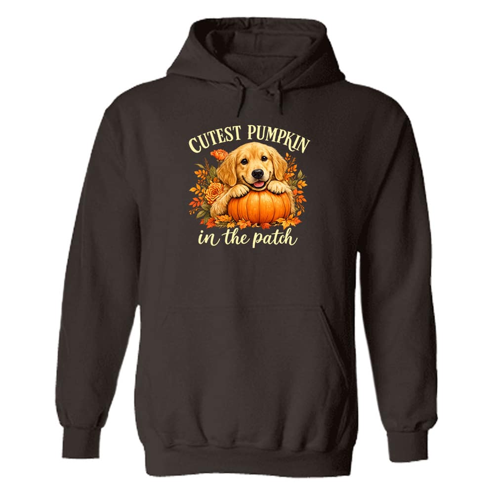 Cutest Pumpkin In The Patch Golden Hoodie Brown