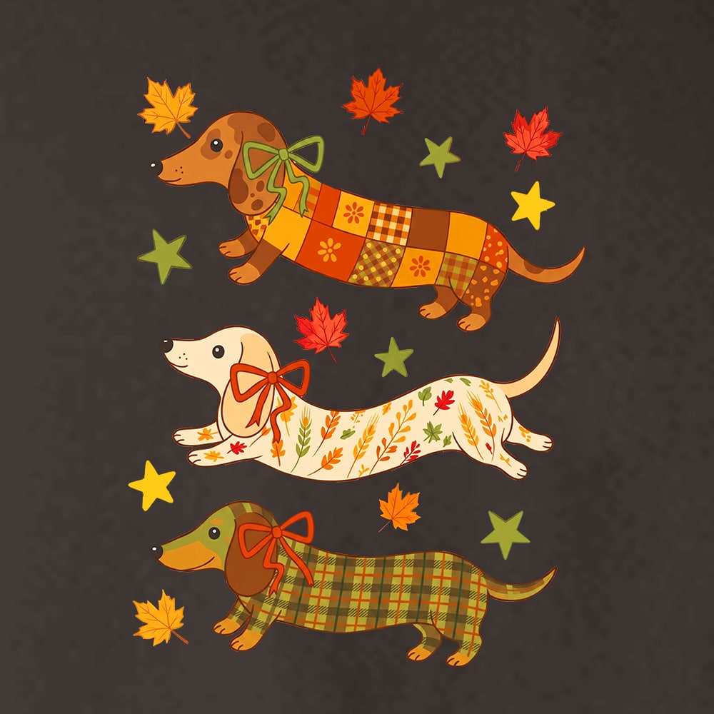 Fall Fashion Dachshunds Hoodie Brown - Image 2