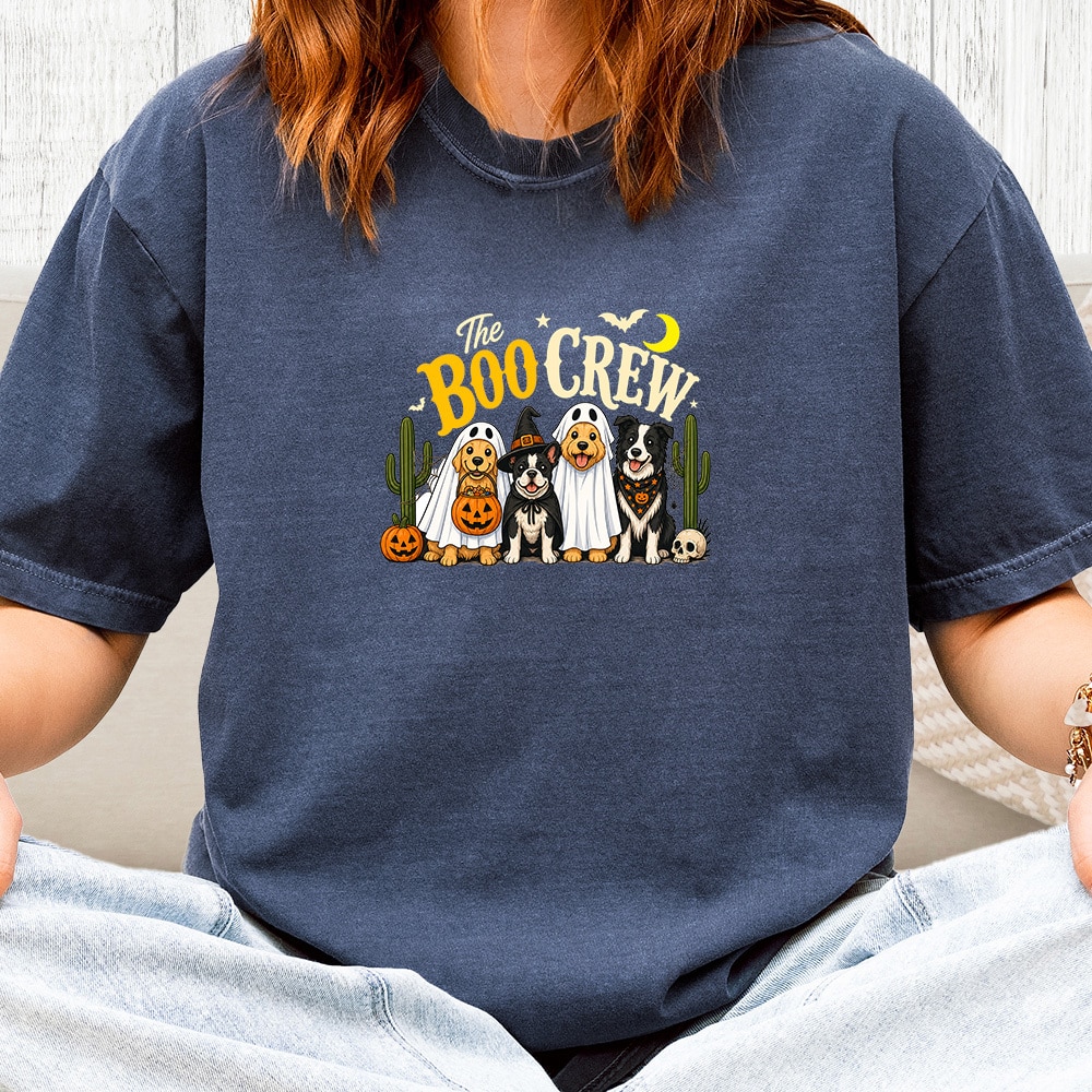 Comfort Colors Boo Crew Wild West Vintage Washed Tee - Denim