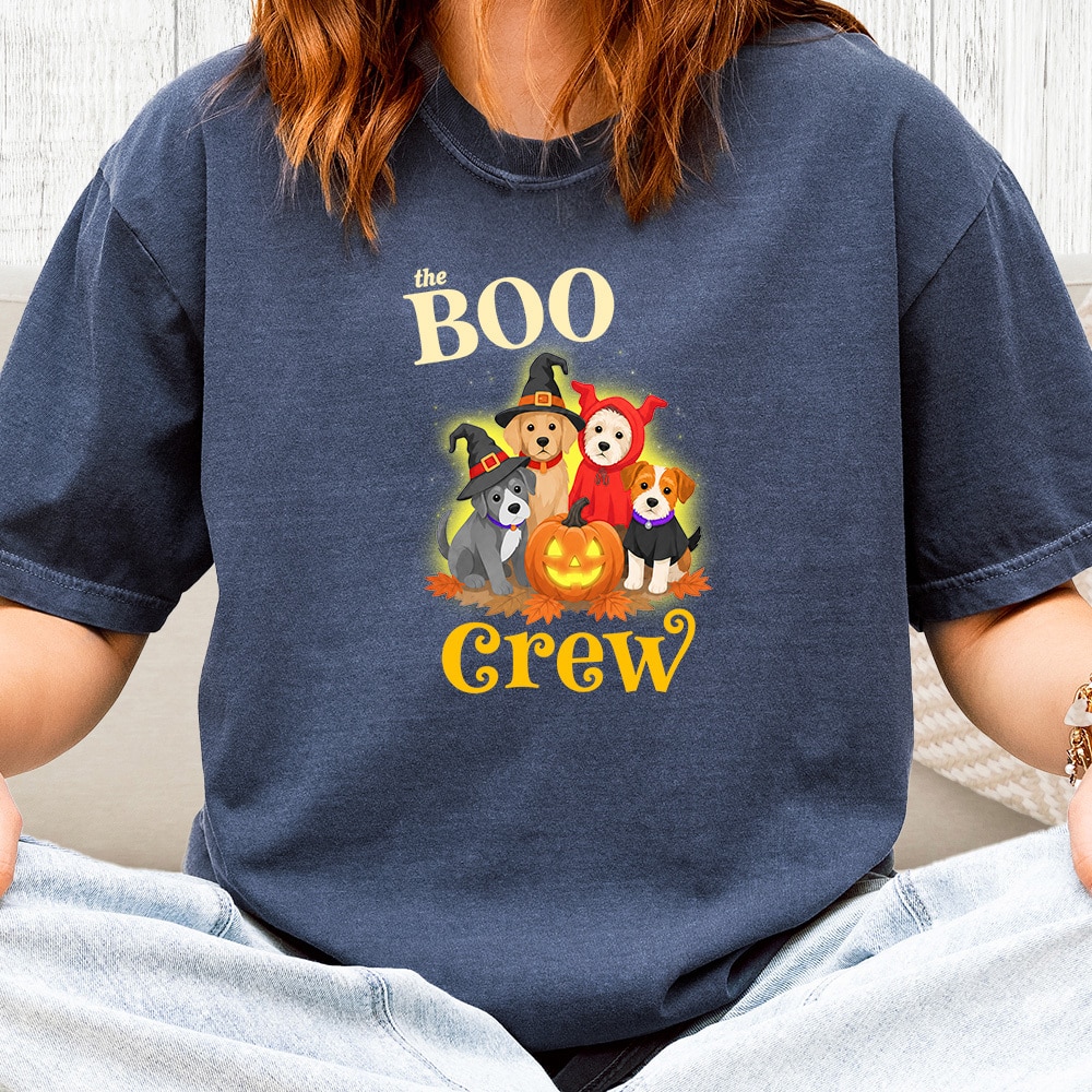 Comfort Colors Boo Crew Spooky Vintage Washed Tee - Denim