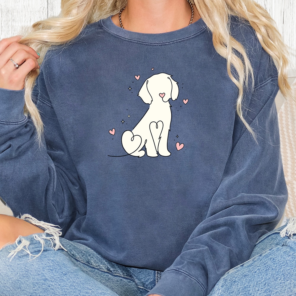 Comfort Colors Doggie Doodle Premium  Sweatshirt - Denim