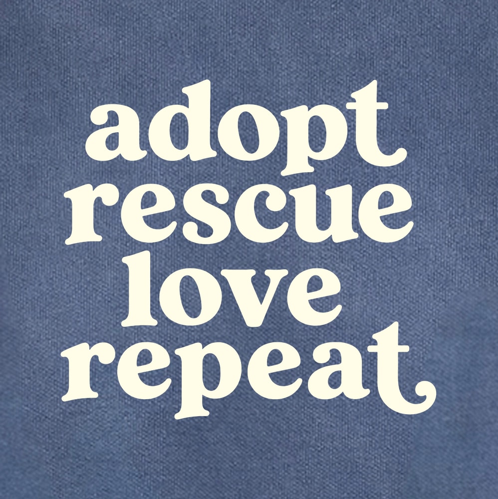 Comfort Colors Adopt Rescue Love Repeat Premium Sweatshirt - Denim - Image 2