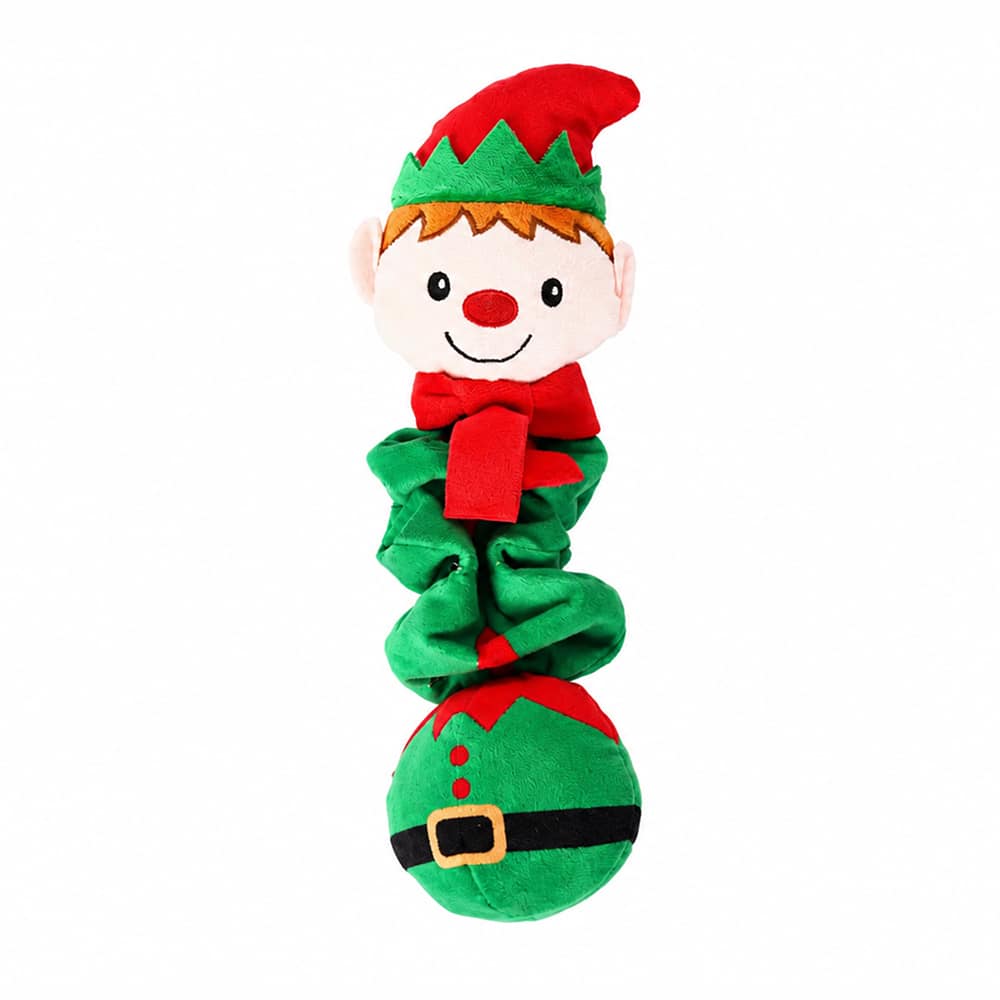 Jingles the Holiday Elf Plush Dog Toy