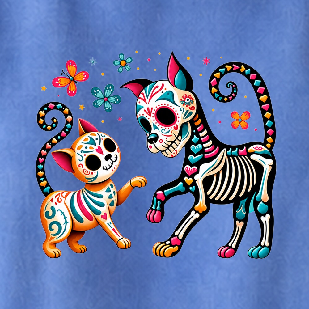 Comfort Colors Dia de los Muertos Celebrations Premium Hoodie Flo Blu - Image 2