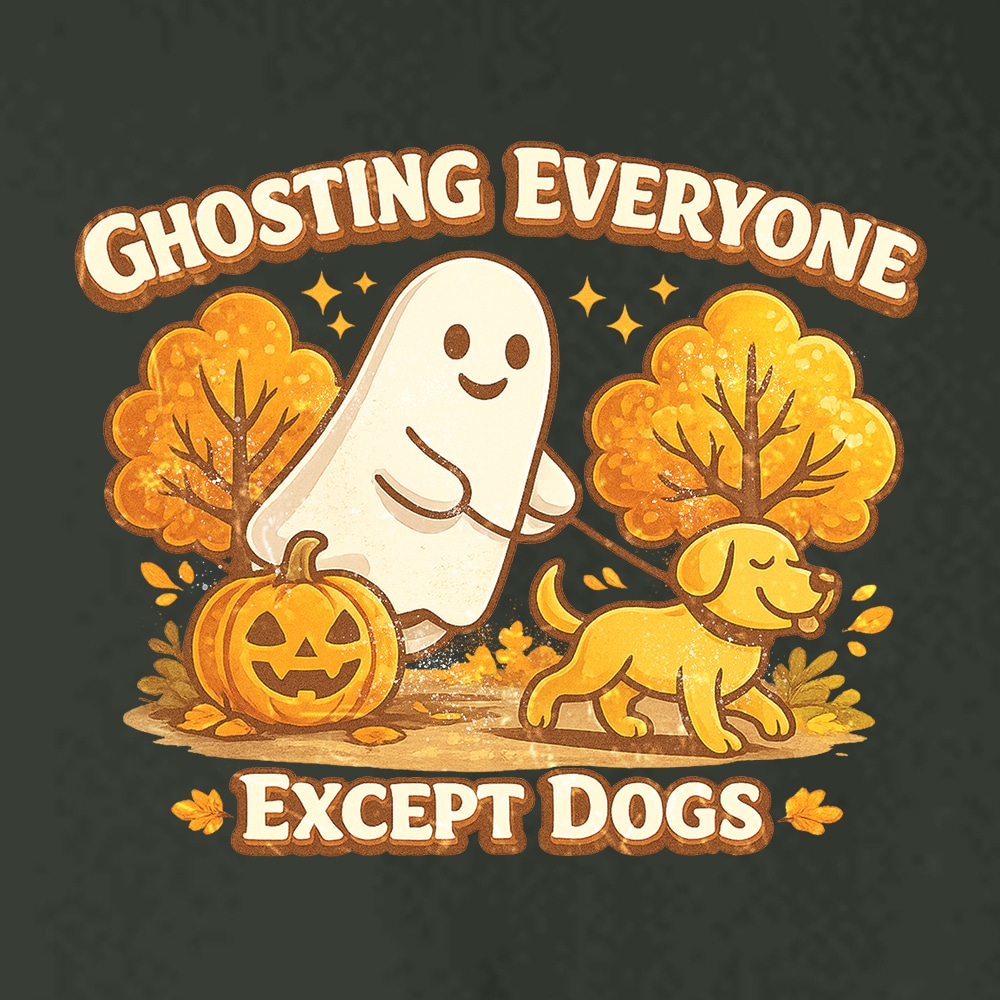 Ghosting Everyone Except Dogs Hoodie Forest Green - Image 2