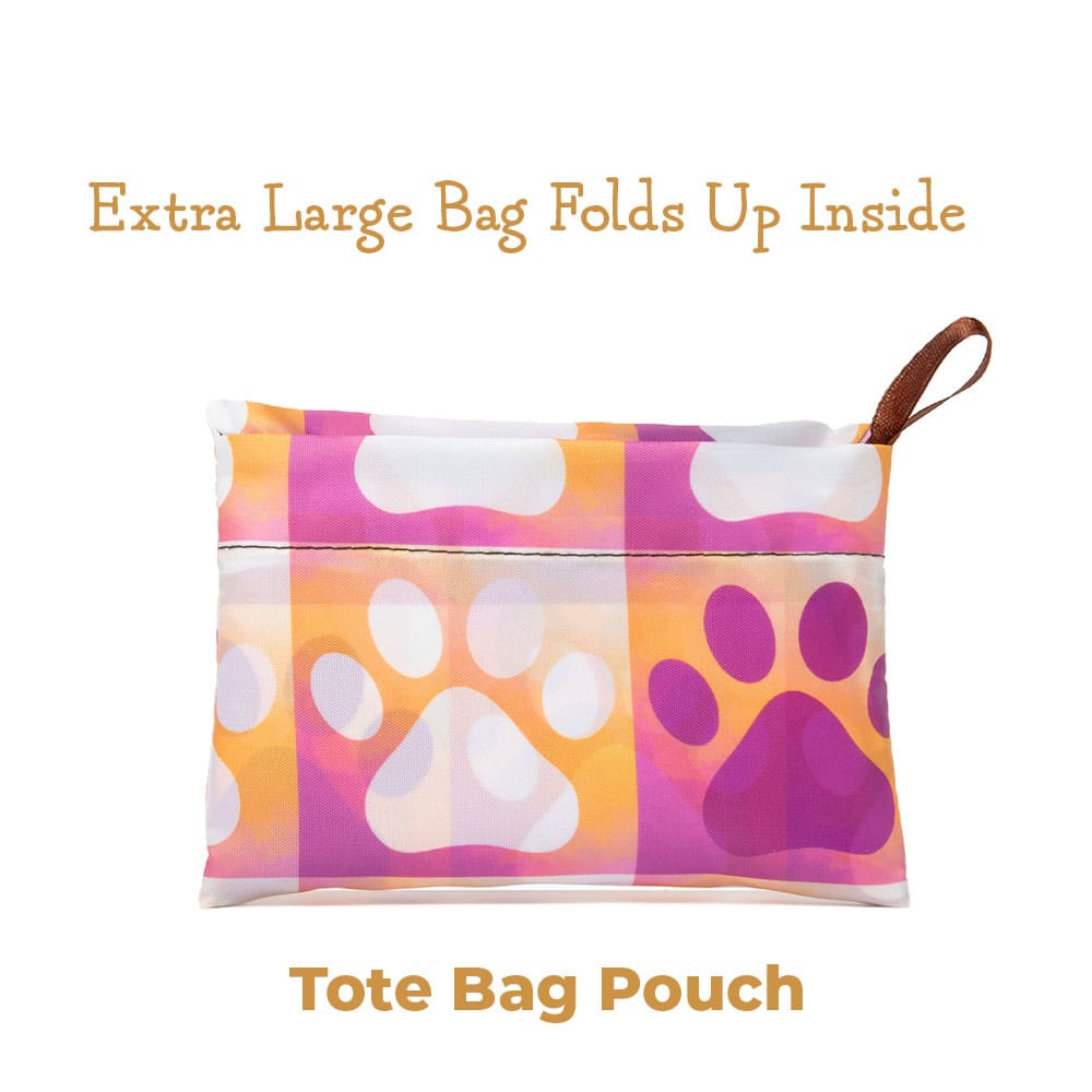 FUND 10 Meals for $10 and Get FREE Dogs & Sunflowers and Pink Paw Totes - Shopping Travel Shoulder Bag, Folding Grocery Tote Pouch Bag - Image 7