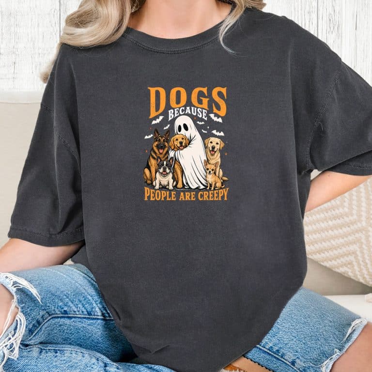 Comfort Colors Dogs Because People Are Creepy Vintage Washed Tee - Graphite