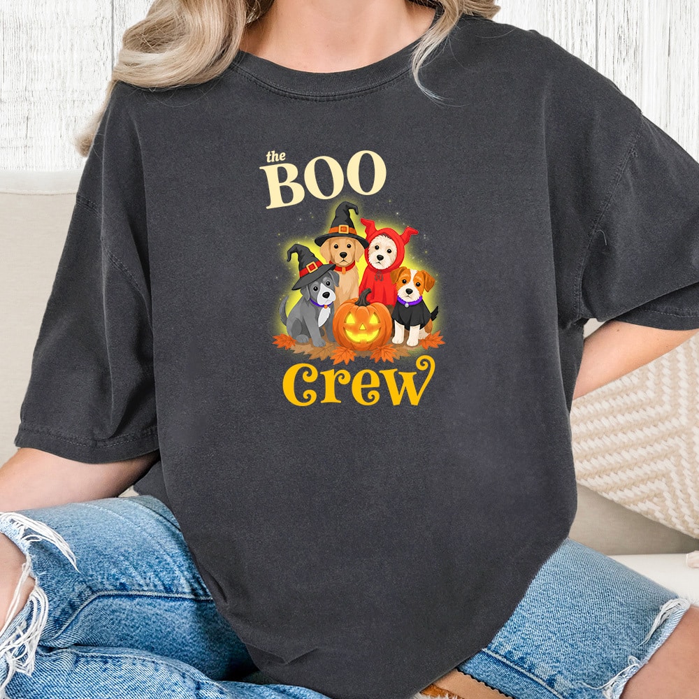 Comfort Colors Boo Crew Spooky Vintage Washed Tee - Graphite