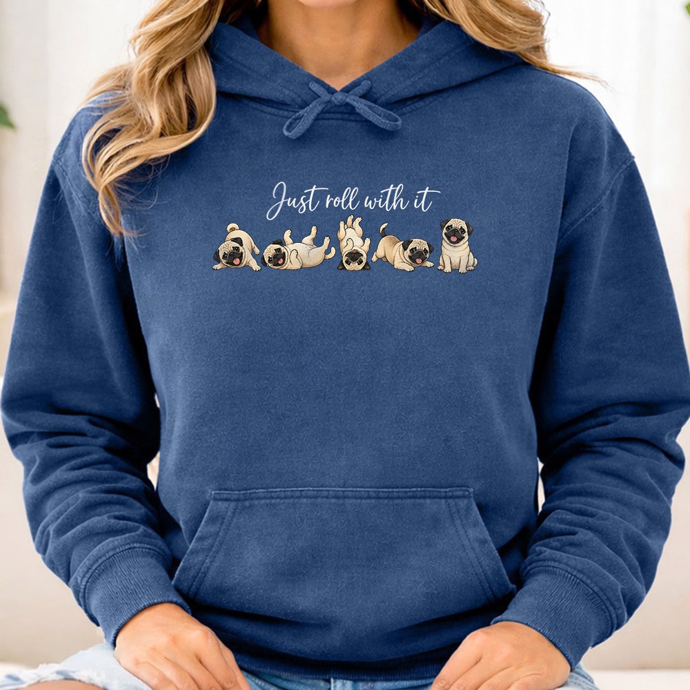 Comfort Colors Just Roll With It Premium Hoodie Navy