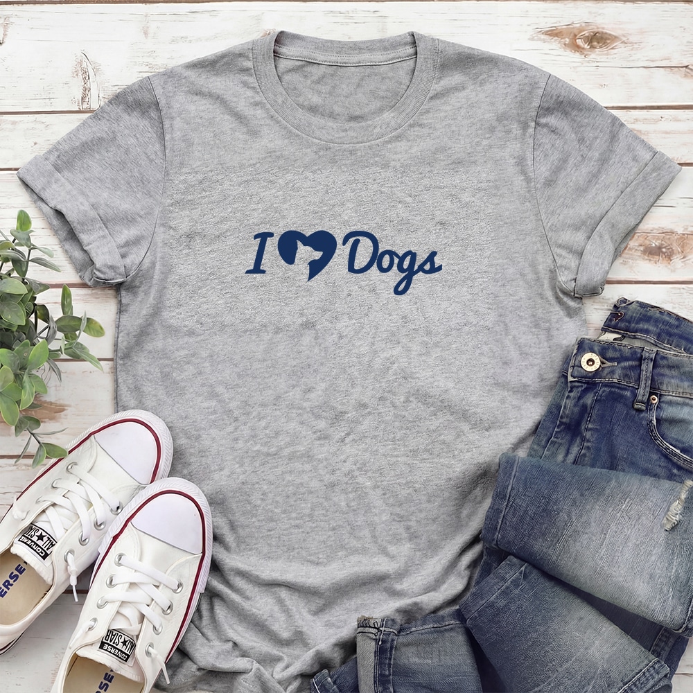 My Heart Belongs To A Rescue Dog iHeartDogs Standard Tee Heather Grey - Image 3