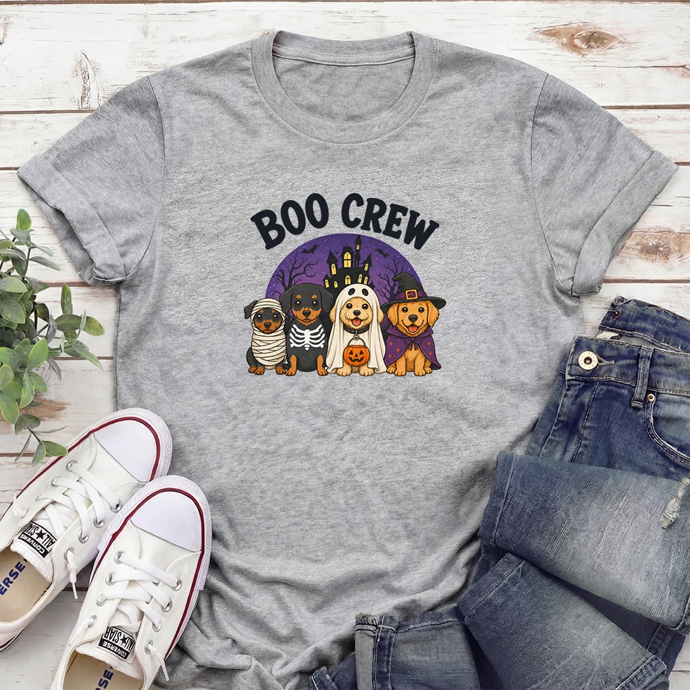 Boo Crew Haunted House Standard Tee Heather Grey