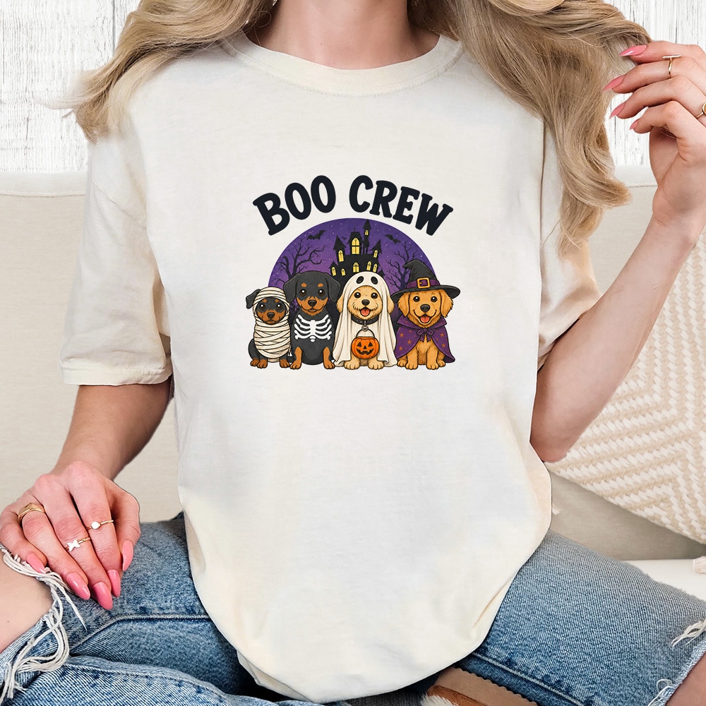 Comfort Colors Boo Crew Haunted House Vintage Washed Tee - Ivory