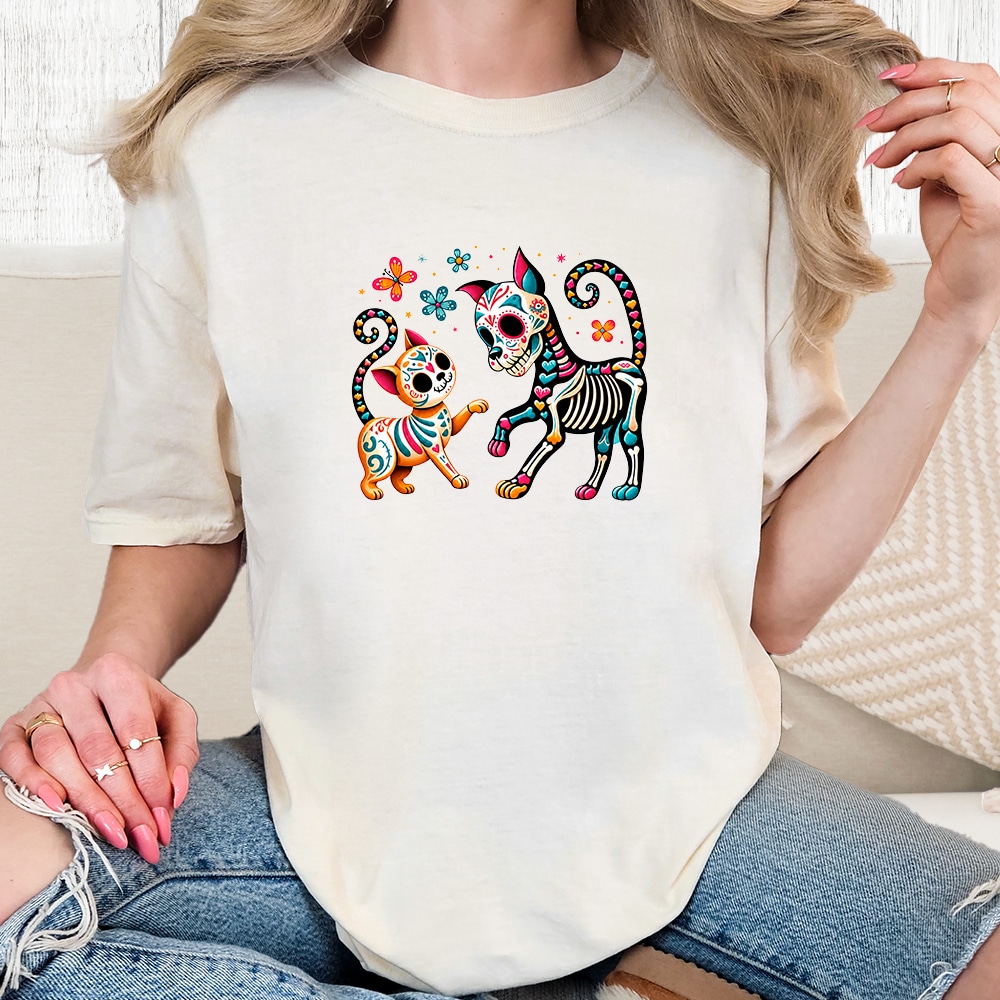 Comfort Colors Dia de los Muertos Celebrations Vintage Washed Tee - Ivory