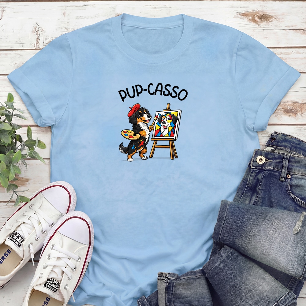 PupCasso Standard Tee Light Blue