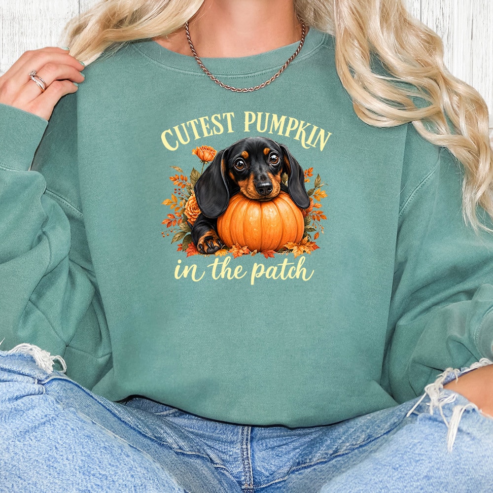 Comfort Colors Cutest Pumpkin In The Patch Premium  Sweatshirt - Light Green