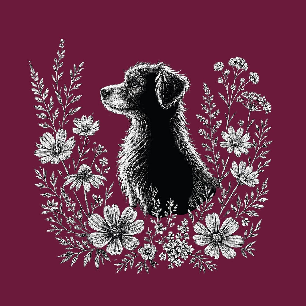 Among The Wildflowers Standard Tee Maroon - Image 2