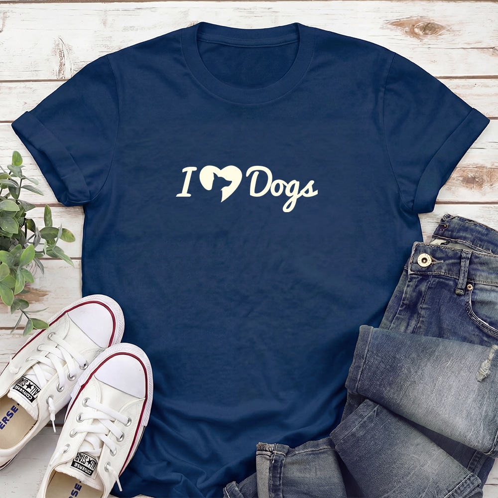 Every Dog Deserves A Forever Home iHeartDogs Standard Tee Navy - Image 3