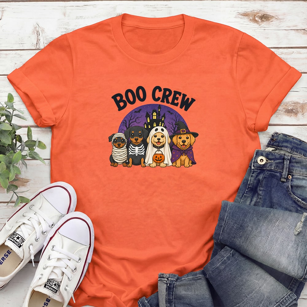 Boo Crew Haunted House Standard Tee Orange