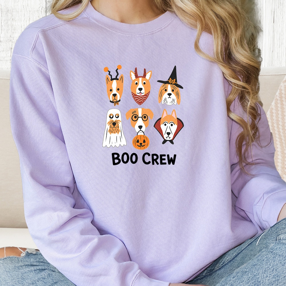 Comfort Colors Boo Crew Vintage Premium  Sweatshirt - Orchid