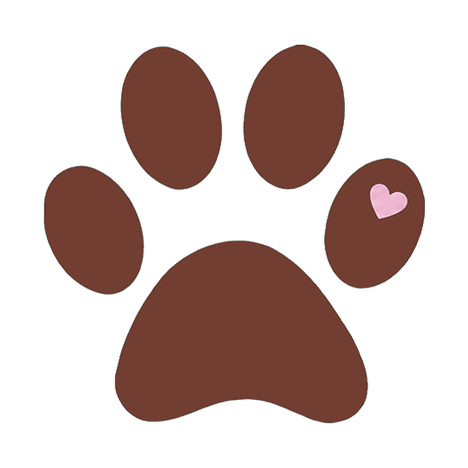 Paw print with a heart
