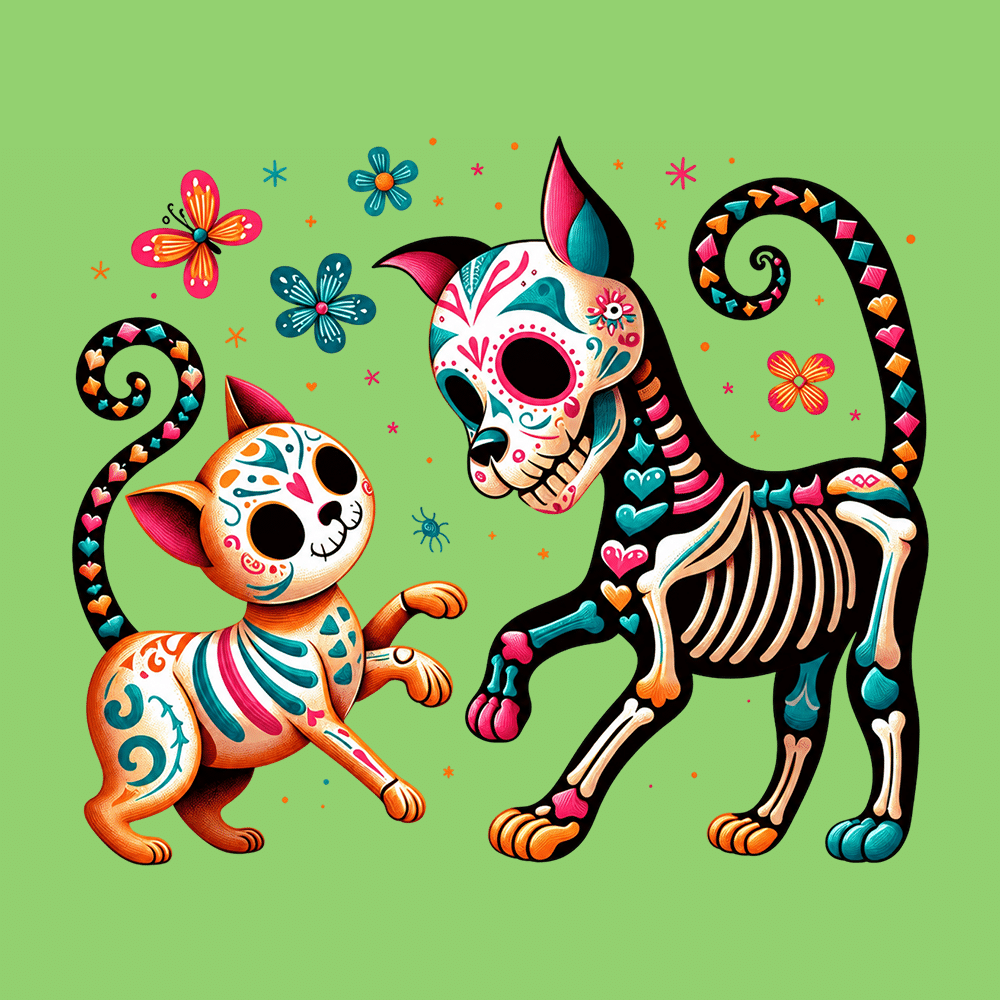 Día de los Muertos Celebration Standard Tee Lime Green - Image 2