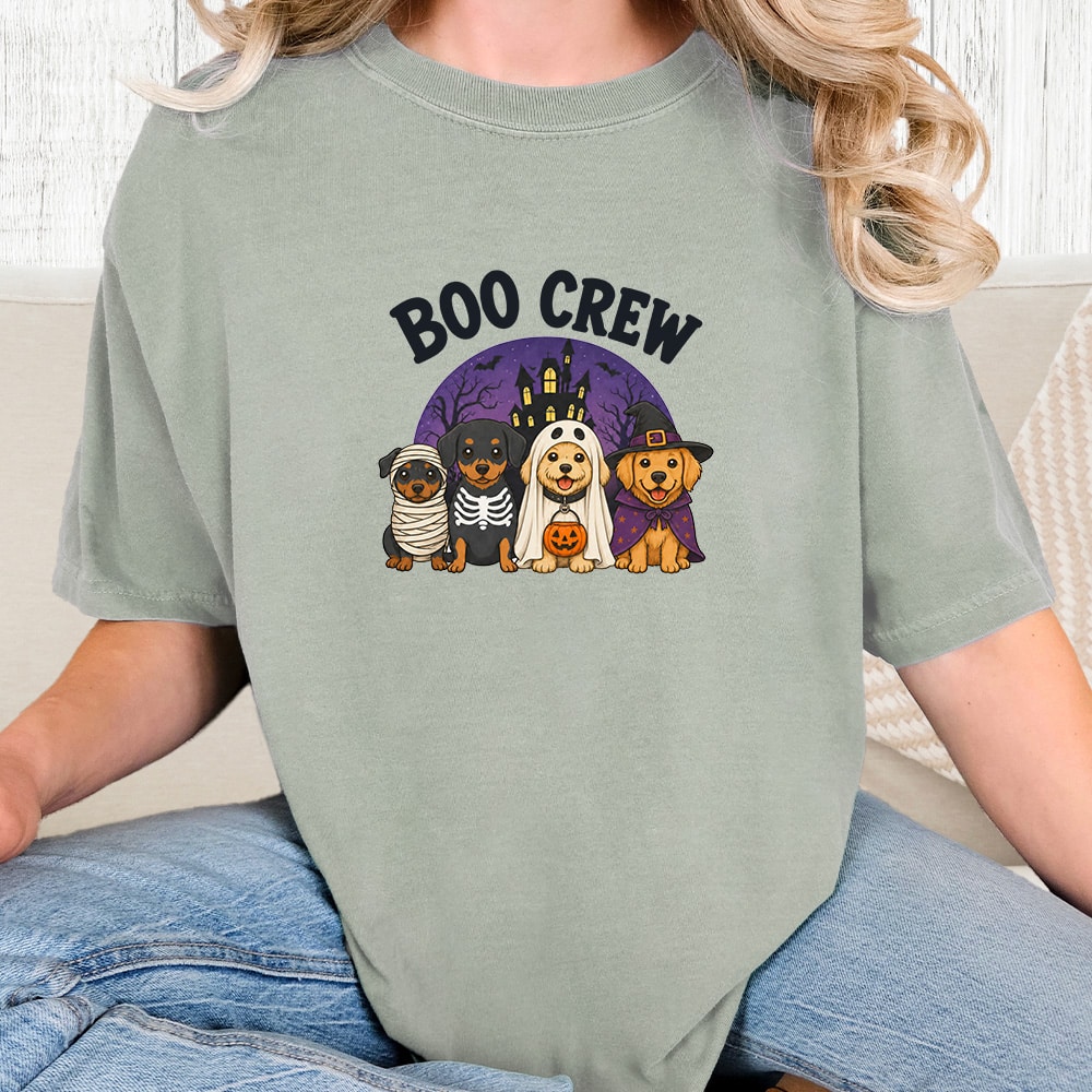 Comfort Colors Boo Crew Haunted House Vintage Washed Tee - Bay