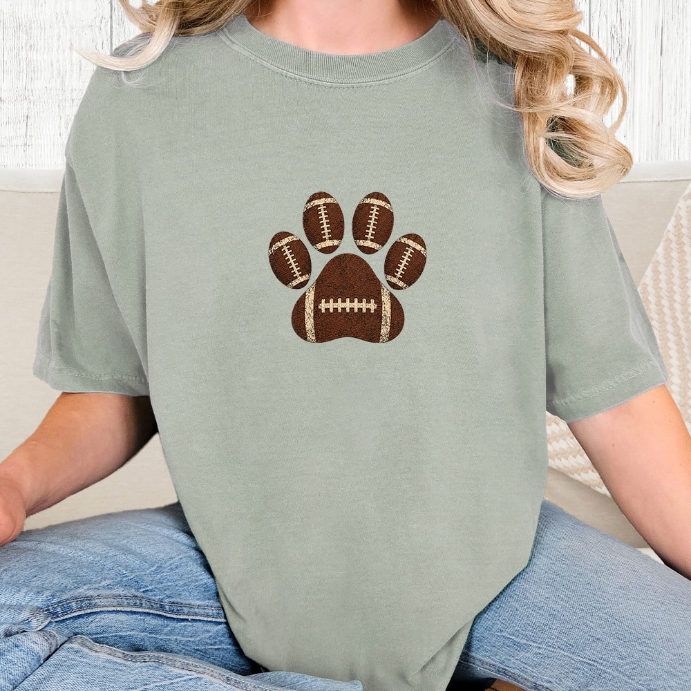 Comfort Colors Touchdown Paw Vintage Washed Tee - Bay